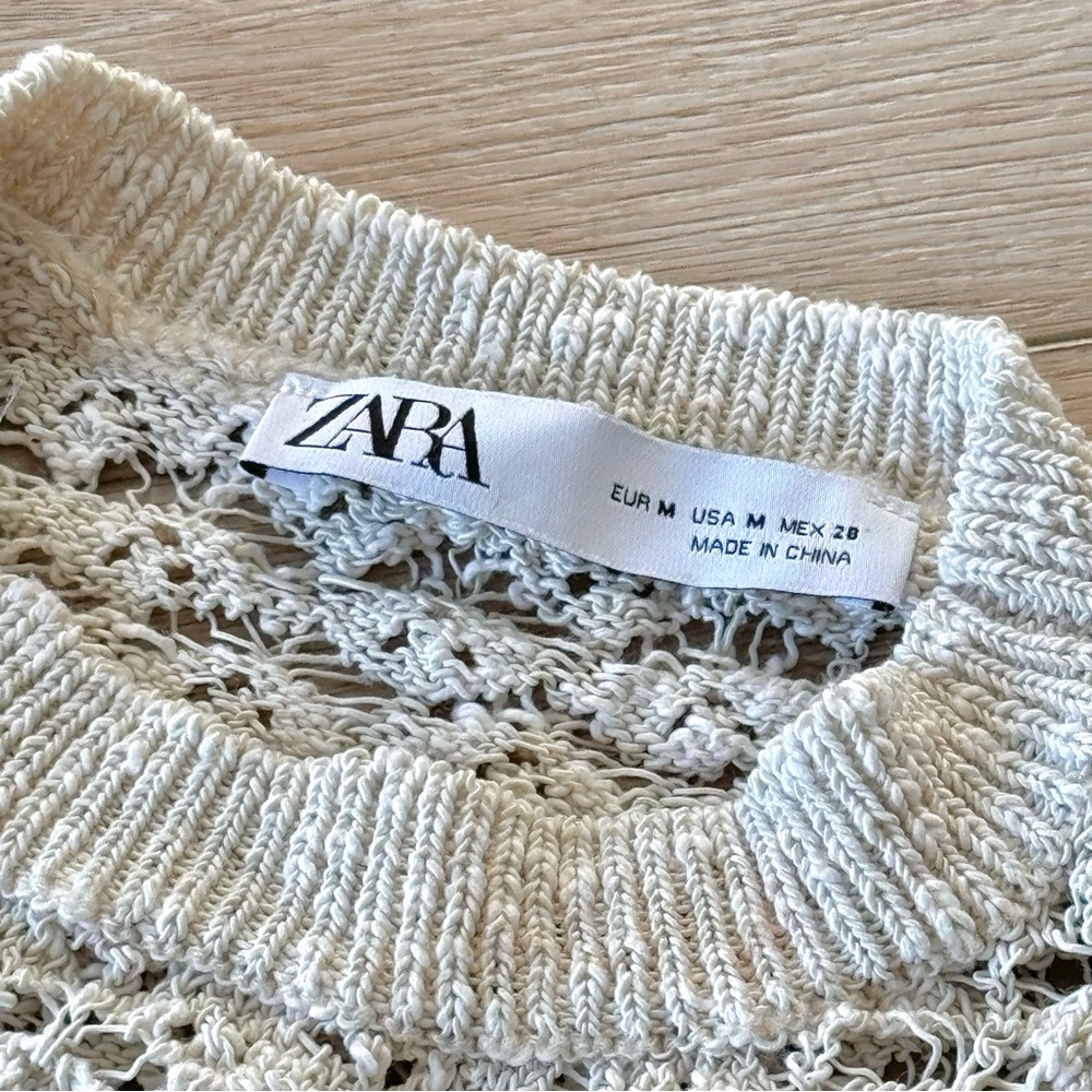 Cream Crochet Long Sleeve Top - Picture 3 of 5